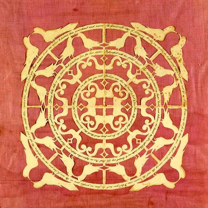 Happy Valentine's Day! This cut-paper valentine was made for Feb. 14 over a century ago. Today, it is valued as a piece of folk art.