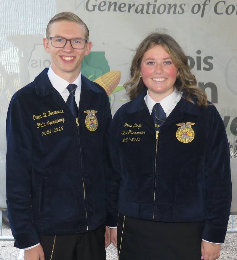 Illinois FFA officers Owen Torrance, secretary, and Emma Dinges, treasurer, reflect on the positive impact the organization has had on their lives.