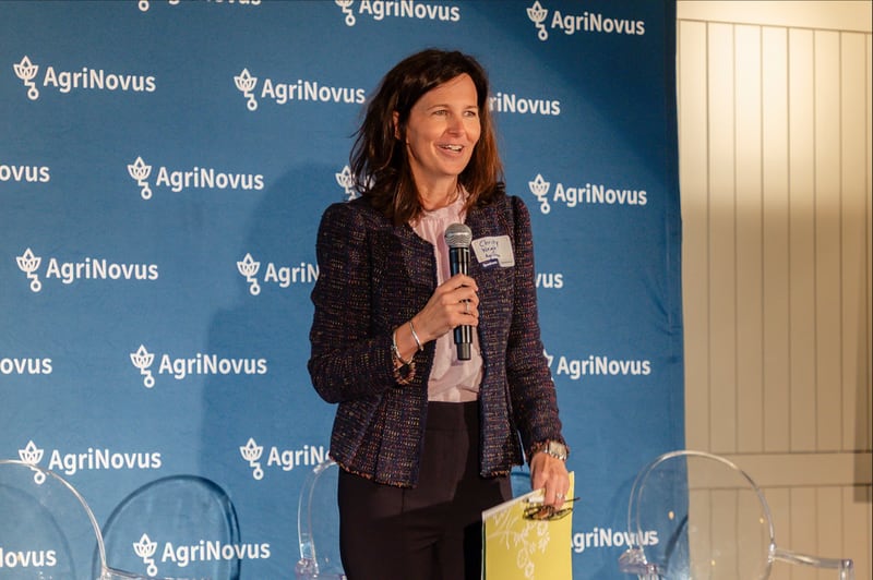 AgriNovus Indiana President and CEO Christy Wright speaks at the organization’s Quadrant event.