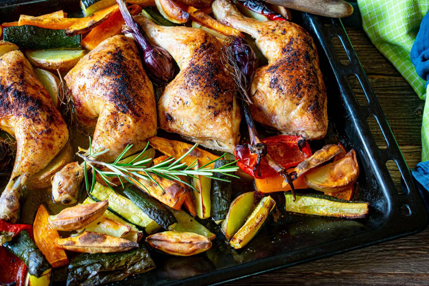 Experience the flavors of the Mediterranean with Greek yogurt chicken and vegetables.