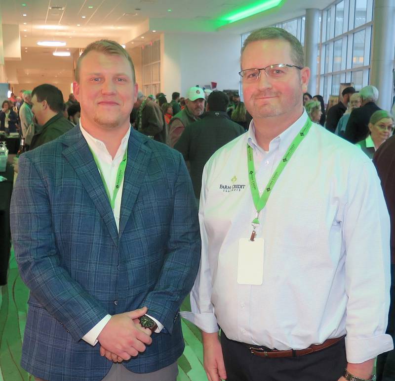 The newly-formed Illinois Agricultural Alliance hosted its first Illinois Agricultural Summit Feb. 18 under the theme “Growing Connections.” Leaders of the new organization include Matt Hardecke (right), president and Farm Credit Illinois regional manager, and Lucas Stark, vice president and Champaign County Farm Bureau assistant manager.
