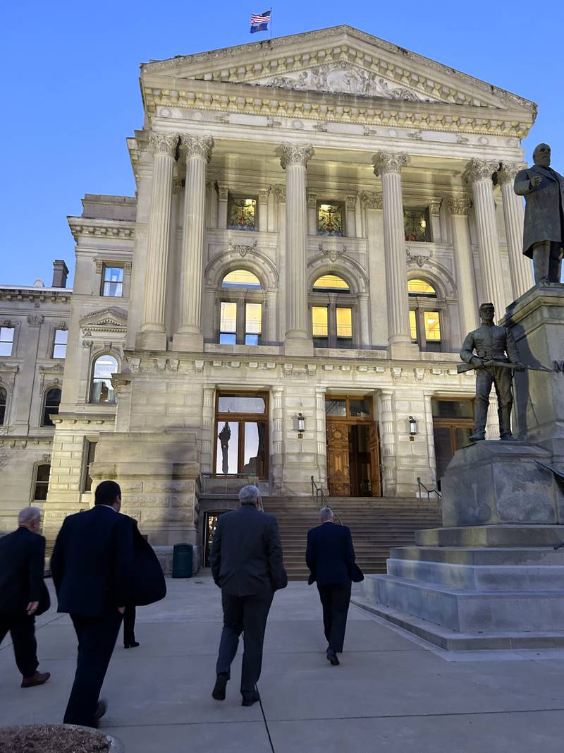 Farmers from across Indiana attended the Bacon Bar and Brunch legislative breakfast on Feb. 5 at the Indiana Statehouse to talk farm policy issues with state lawmakers.