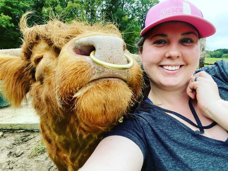 Sarah Covington works as a physician associate in oncology and also owns Hawfields Cattle Company, specializing in registered Scottish Highland cattle, in North Carolina.