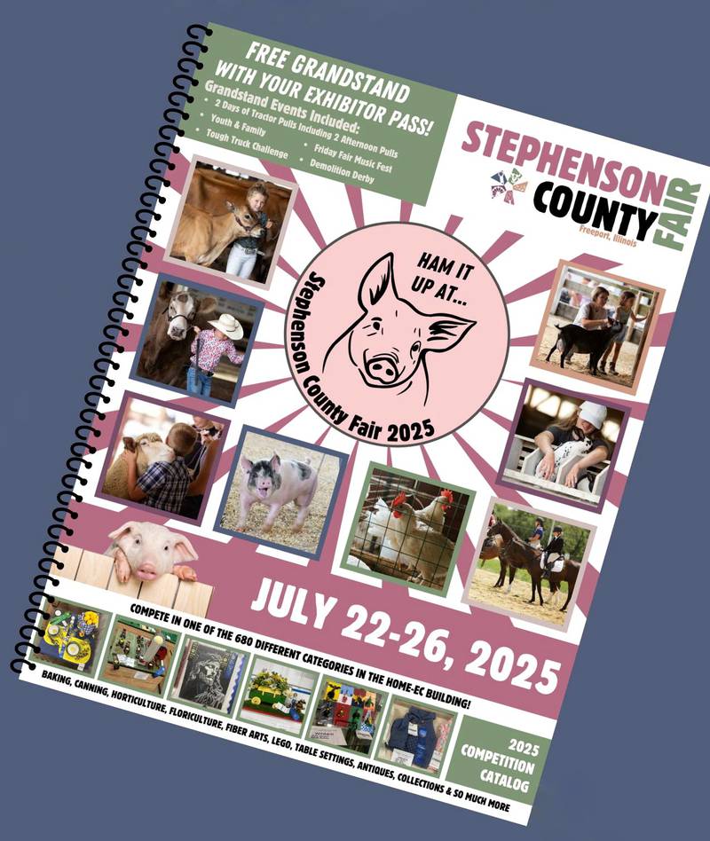 Download the 2025 Stephenson County Fair catalog book and livestock and non-livestock entry forms at https://stephensoncountyfair.org/fair-book/.