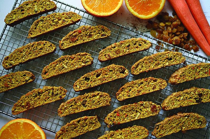 Carrot, ginger and orange biscotti offer a lightly sweet, spiced treat perfect for spring.