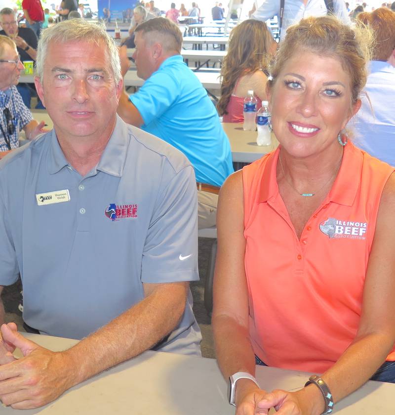 Illinois Beef Association leaders Shannon Welsh, Blandinsville, president, and Larisa Willrett, Malta, vice president, gave an update on the current issues the organization is focusing on.