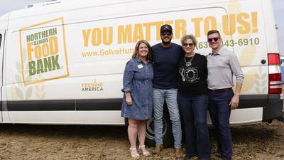 Record-breaking food drive at Bryan’s Farm Tour stop