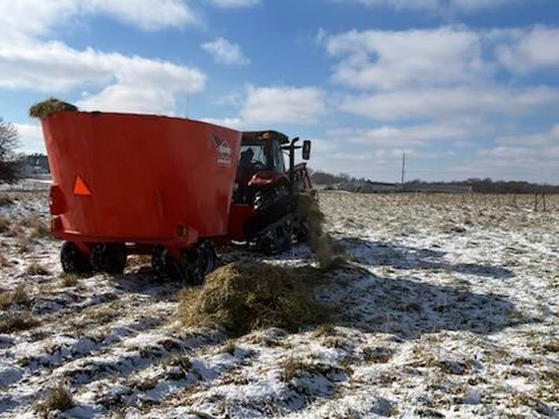 The Western Illinois University School of Agriculture received a new vertical mixer to aid in feeding the cattle herd, purchased through financial support from Illinois Farm Bureau and the help of Sydenstricker Noble Partners.