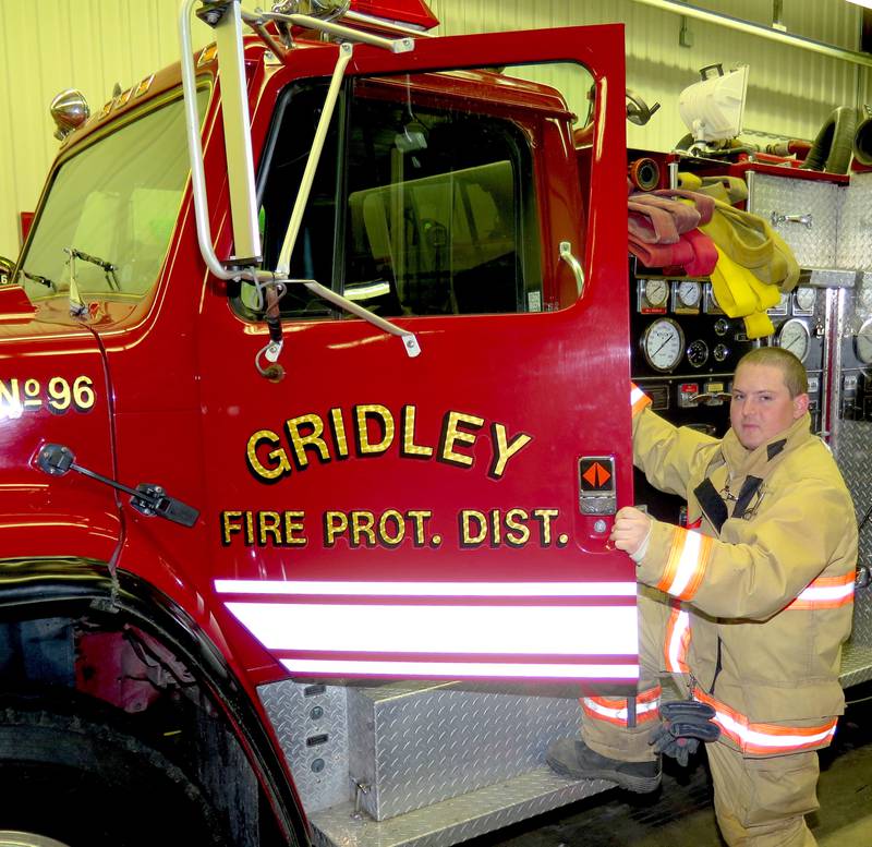 As a youngster, Wade Knobloch was a frequent visitor to the Gridley fire station where his father, now fire chief, was a fireman, and his grandfather helped form the ambulance service. He is now a volunteer fireman and EMT there, as well as full-time with the Pontiac Fire Department.