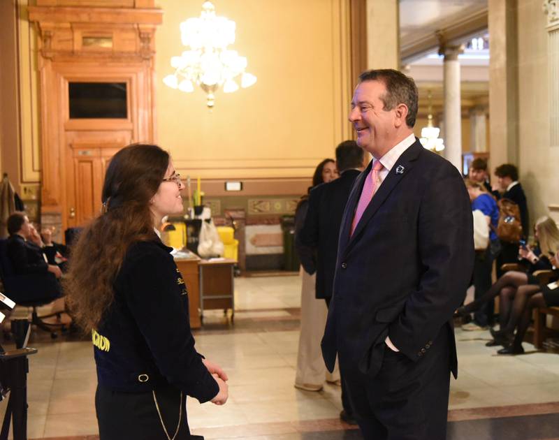 FFA students learn about state government during 2026 Advocacy Day.