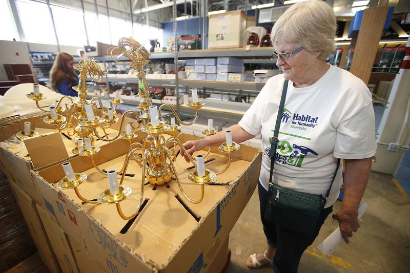 A customer looks at some of the items for sale inside the Habitat for Humanity ReStore in San Jose, California.