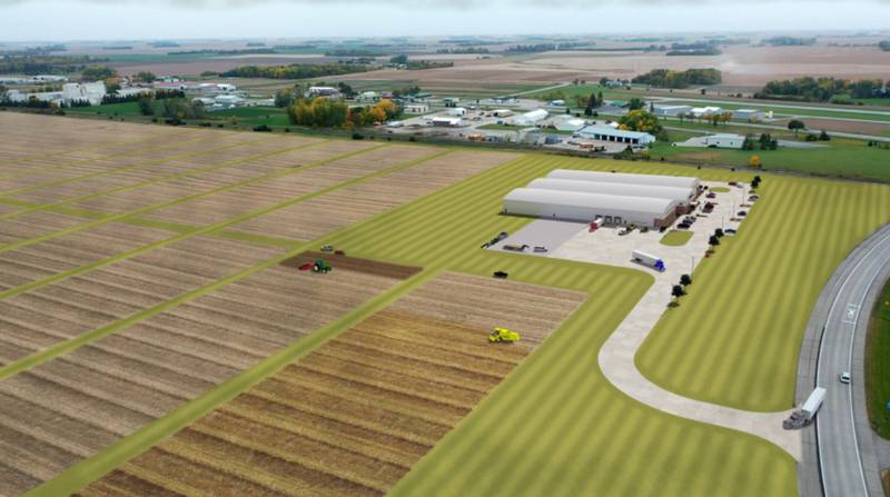 A rendering shows a new facility under construction by Beck’s in Minnesota. It will bring enhanced service, expanded research and support to local farmers.