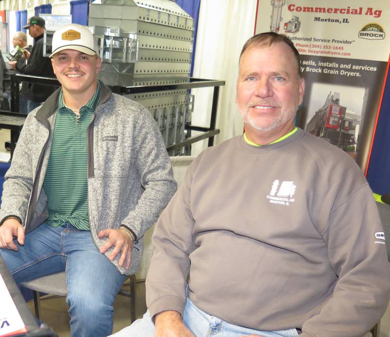 Parker (left) and Stacy Howard visited with customers and potential customers at the Commercial Ag booth during the Greater Peoria Farm Show. Stacy started Commercial Ag in 1996. His son, Parker, joined the team in 2022 after graduating from Illinois State University.