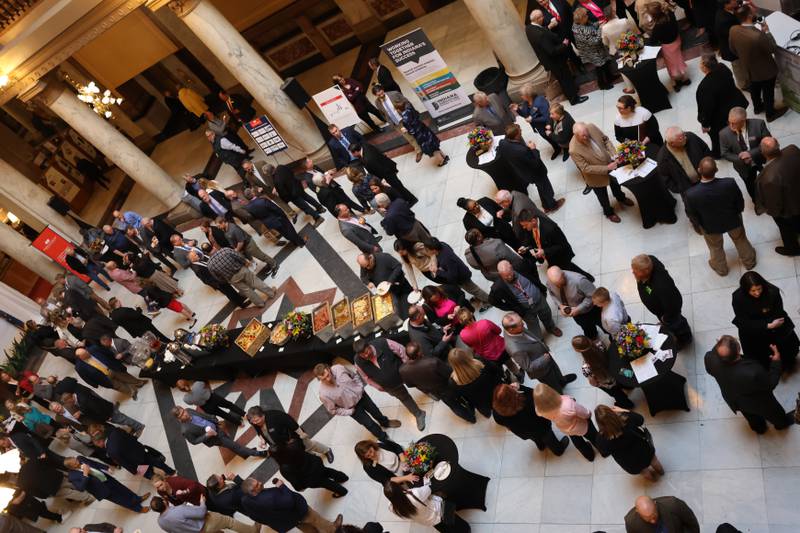 Indiana Farm Bureau hosts a breakfast at the Statehouse as the legislative session winds down.