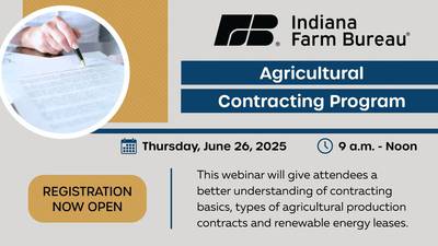 Save the date: Indiana Farm Bureau ag contract workshop