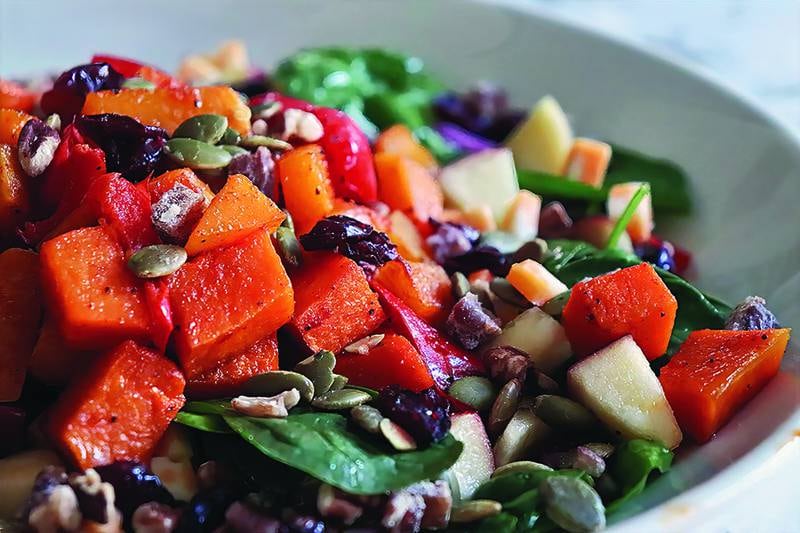 A crisp, colorful fall salad that doubles as a smart weeknight meal prep solution.
