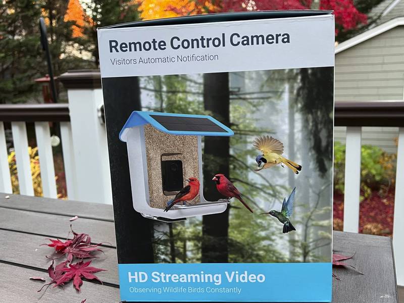 This image provided by Jessica Damiano shows a Video Camera Bird Feeder available on SharperImage.com.