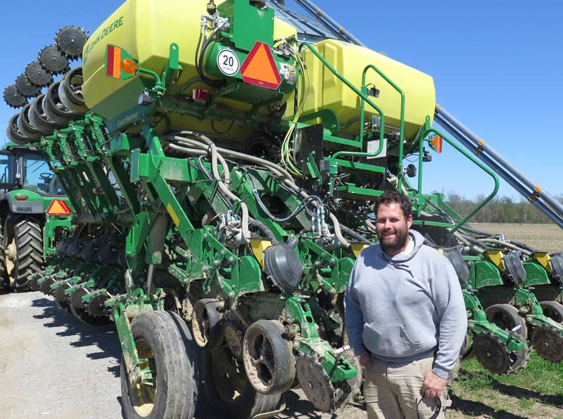 Matt Rush readies to get back to the field and wrap up soybean planting on his family farm near Fairfield in southeastern Illinois. Ideal conditions allowed Matt and his father, Jim, to begin planting soybeans on March 25. They planned to start planting corn around April 12.
