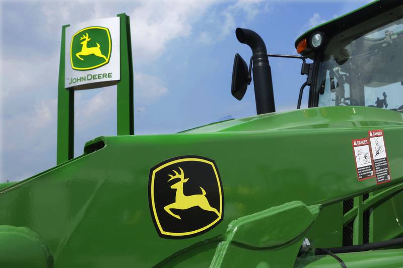 John Deere equipment is on display at the Farm Progress Show in Decatur, Illinois.