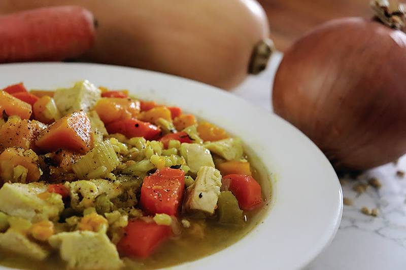 Butternut Squash Barley Soup is savory and hearty, perfect for a chilly winter night. Every spoonful is a sip of coziness.