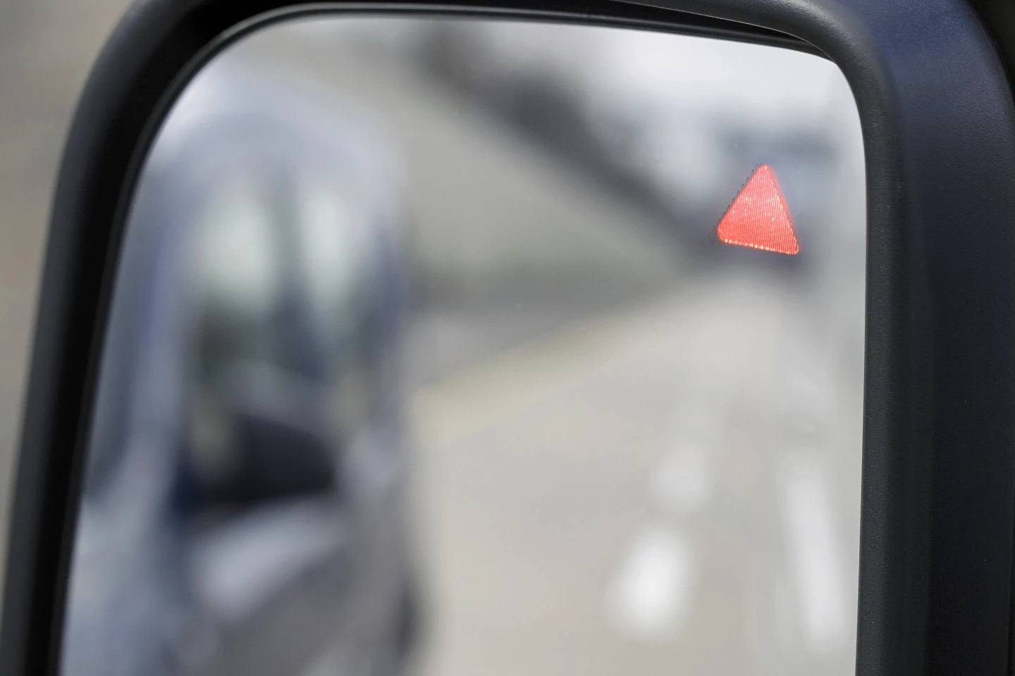 This photo provided shows blind-spot monitoring in use, a valuable technology to indicate if someone is in a lane behind you but out of sight.