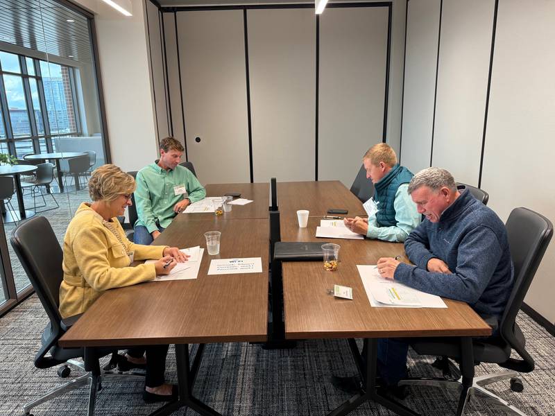 Attendees gather at the Indiana Ag Law Foundation Workshop in Indianapolis. The workshop was an extension of INAgLaw’s annual Estate & Succession Planning for the Family Farm program, which is targeted toward family farmers and attorneys to arm them with the basics of succession planning. The new workshop is more intensive and geared toward directly assisting families with their plans in a smaller group environment.