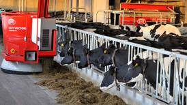 Robotic feeders provide consistent feed mix daily to dairy cows