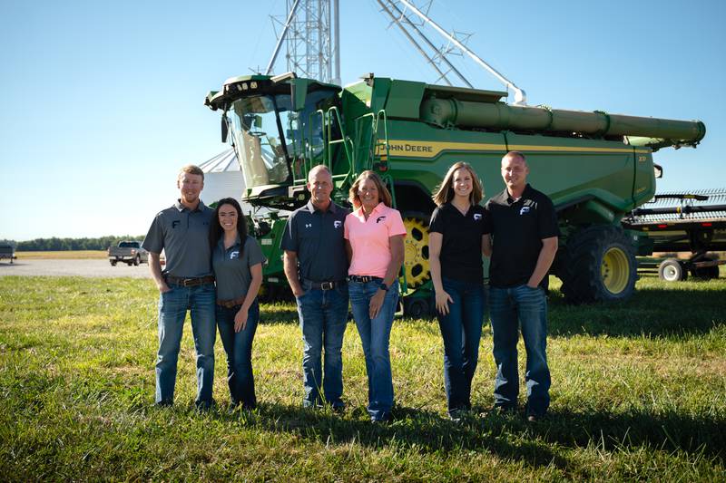 Meet the 2026 Farm Family of the Year: Noah Poynter (from left) and girlfriend Jenna Cords; Ray and Heather Poynter; and Ashley and Jonathan Poynter.