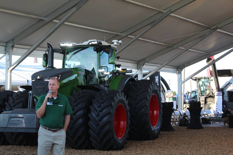 David Soliday talks about some of the features of the 1000 Vario Gen4 tractors launched at the Farm Progress Show. This series is available in four models — 1040, 1044, 1048 and 1052, ranging from 426 to 550 horsepower.