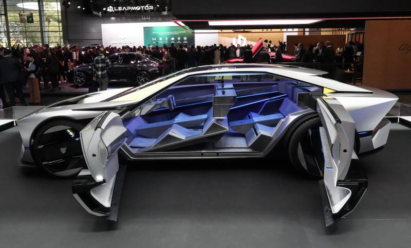 The Peugeot Hypersquare is presented at the Paris Auto Show, in Paris, Monday, Oct. 14, 2024.