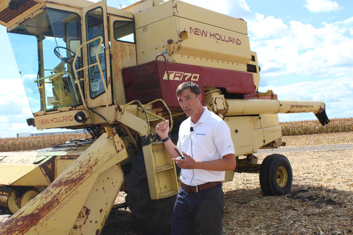 Cole Sanford talks about some of the features of the New Holland TR70 combine that was launched in 1975. In the past five decades, over 70,000 yellow combines have rolled off the assembly line with the twin rotor harvesting system at the heart of these machines.