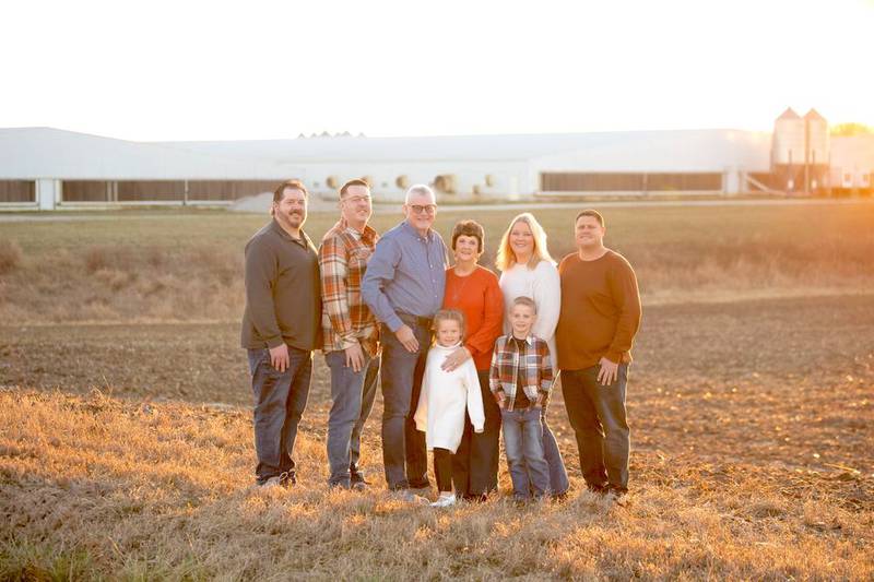 The Phil and Karen Borgic family, Raymond, were recently honored as the Illinois Pork Producers Association Family of the Year. The farm celebrated its 50th anniversary of incorporation in 2024 but has been around since 1952 when Phil’s parents, Betty and Erval Borgic, started a diversified farm of crops, dairy, beef, chickens and pigs in Montgomery County.